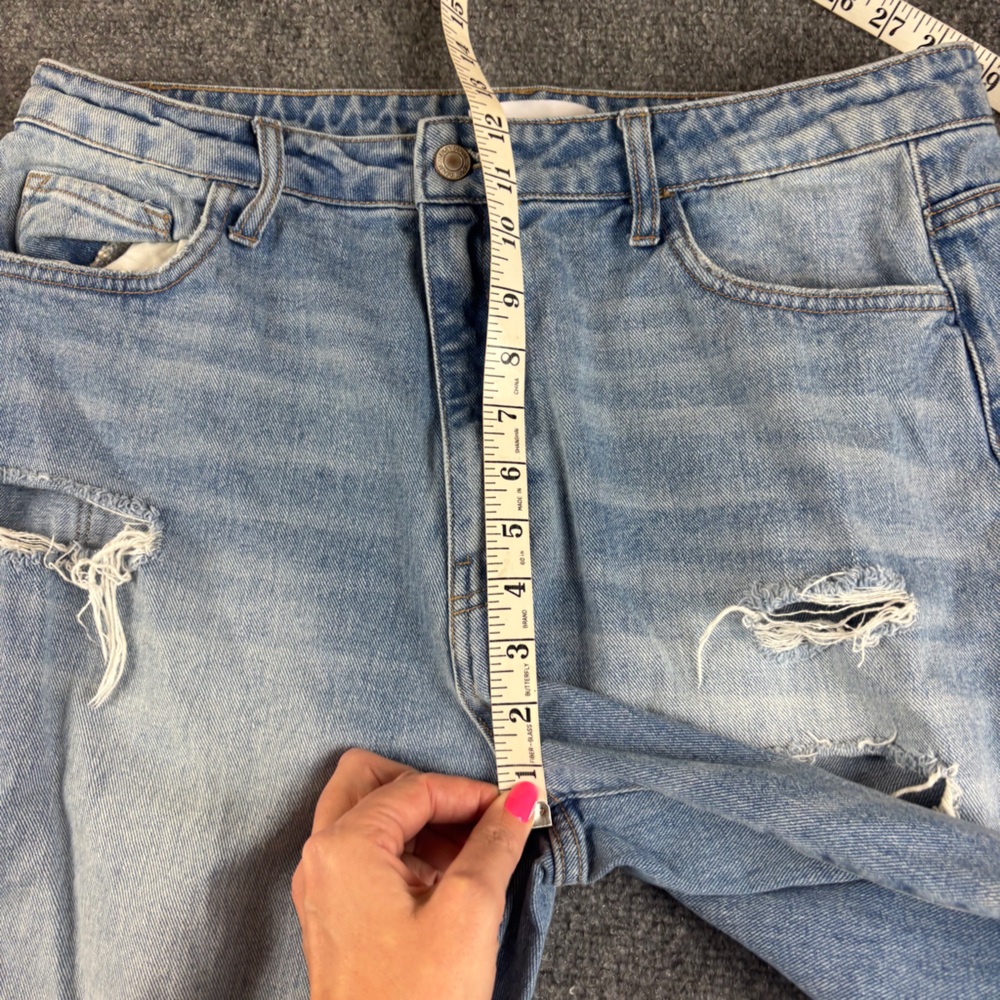 VERVET Women’s Distressed Denim Straight Leg Mom Jean size: 32 - Picture 5 of 9